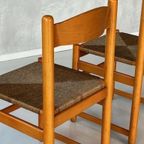 Jaren 70 Eetkamerstoelen Vintage Oranje Retro Riet Prijs P/S thumbnail 3