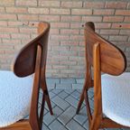 Set 2 Vintage Stoelen Nieuw Bekleed Teddy Deense Stoelen thumbnail 13