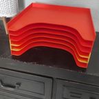 Vintage Platenrek Oranje 6-Delig Somin thumbnail 2