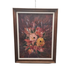 Olieverf Schilderij Op Doek Met Bloemen Van E. Marie thumbnail 4
