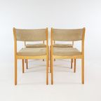 4X Vintage Danish Dining Chairs Stoelen Findahl Beige Eiken thumbnail 7