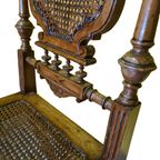 Stel Duitse Notenhouten Stoelen Met Webbing, Circa 1880 thumbnail 5