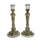 Set Van 2 Kwikzilveren Kandelaars, Rond 1900 (armeluiszilver) thumbnail 13