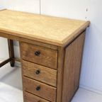 Antiek Bureau Art Deco Eiken Met Ladeblok thumbnail 4