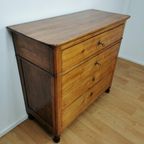 Antieke Vintage Notenhouten Ladekast Wandkast Dressoir thumbnail 11