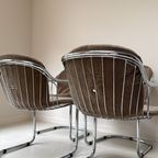 Vier Vintage Chromen Slede Eetkamerstoelen thumbnail 4