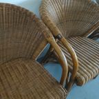 Vintage Jaren 70 Rohé Design Rotan/pitriet Fauteuil/stoel(en) thumbnail 11