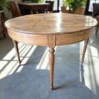 Brocante Houten Ronde Tafel / Consoletafel thumbnail 2