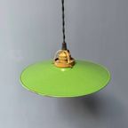 Groen Emaille Hanglamp Met Messing Armatuur thumbnail 9