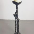 Vintage Brutalist Vloer Kandelaar Cast Iron Mid Century 1960 thumbnail 3