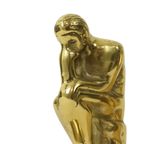 Italiaanse Messing Boekensteunen De Denker Rodin Regina 18cm thumbnail 5