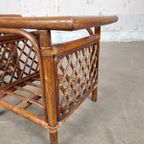 Set Van 2 Vintage Bamboe / Rotan Salontafels thumbnail 6