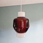 Scandinavische Dubbele Hanglamp In Opaline En Amethistglas thumbnail 5