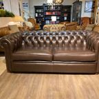Originele Chesterfield 3 Zits Bank Van Salvale Bruin Leer thumbnail 4