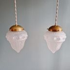 Art Deco Hanglamp In Gesatineerd Glas, 1920-30S thumbnail 6
