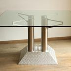 Postmodern Steel Tube Dining Table, 1990s thumbnail 9
