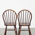 Set Van 6 Vintage Houten Windsor Spijlen Stoelen Uit De Jaren ’70 In Engelse Stijl thumbnail 14
