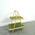 Rotan Dubbele Dienblad Met Groen Blad thumbnail 3