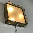 Vintage Italiaans Gerookt Glas Plafondlamp / Wandlamp thumbnail 5