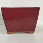 Set Vintage Bloempotten Keramiek Bordeauxrood thumbnail 6