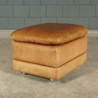 Vintage Leren Fauteuil Met Hocker – Hans Kaufeld – Jaren 70 thumbnail 16