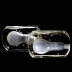 2 Prachtige Vintage Glazen Kunst Objecten In Glas Gloeilampen Vorm , Jaren 80 thumbnail 5