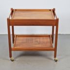 Vintage Erik Gustafsson Bar Cart Pine Wood Sweden ‘60 Design thumbnail 3