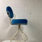 Vintage Vanity Chair / Barok Blauw Stoeltje / Kruk thumbnail 19