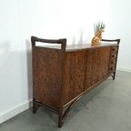 Hout Met Bamboe Dressoir Met Lades, Vintage Sideboard thumbnail 12