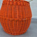 Xxl Oranje Rotan Mand. Vintage Ronde Rieten Opbergmand Etc. thumbnail 4