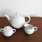 Vintage 12-Delig Thee Servies Arzberg Wit, Germany Jaren '70 thumbnail 2