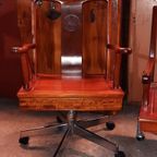 2 Mahonie Bureaustoelen thumbnail 5
