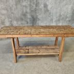 Oude Werkbank Werktafel Sidetable Badkamermeubel 55X170 Cm thumbnail 9