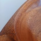 Mid-century Houten Serveerschaal. Handgemaakt. Met Compartimenten thumbnail 6