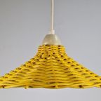 Vintage Riet Rotan Geel Hanglamp Scandinavisch ’60 Boho Lamp thumbnail 2