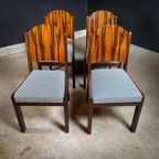 Mid-Century Art Deco Stijl Eetkamerstoelen- Set Van 4 thumbnail 4