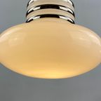 Mid-Century White Glass And Chrome Pendant Lamp By Leclaire & Schäfer 1970 thumbnail 5