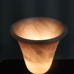 Tafellamp Bureaulamp Albast Gemarmerde Kap En Brass Voet Pegama thumbnail 9