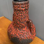 Fat Lava Vase In Red And Black By Fohr West Germany Ceramics thumbnail 7
