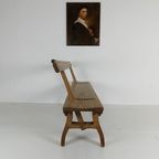 Victoriaanse Pitch Pine Korte Spoorweg Antieke Bank thumbnail 11