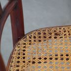 Originele Vintage Thonet Design Bistro Stoel Met Gematte Zitting thumbnail 12