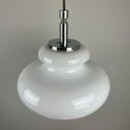 Hanglamp Opaline Melkglas Met Chroom | Vintage Midcentury 2X thumbnail 6