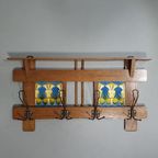 Art Nouveau Wall Coat Rack With Tiles thumbnail 8