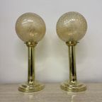 Set Of 2 Large Globe Glass Table Lamps , 1970S thumbnail 9