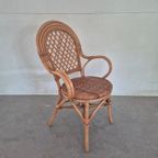 Vintage Boho Rotan Bamboe Stoel thumbnail 2