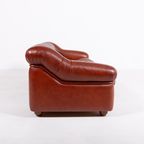 Sculptural Italian Modern Three Seat Leather Sofa / 3-Zitsbank, 1970’S thumbnail 7