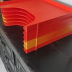 Vintage Platenrek Oranje 6-Delig Somin thumbnail 4