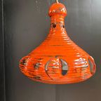 Vintage Hanglamp, West Duitse Lavalamp, Oranje Keramiek, Mid Century thumbnail 2