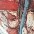 Vintage Origineel Schilderij, "dubbelportret", M.w. Hendeiks thumbnail 10