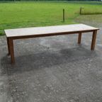 Robuuste Lange Eettafel Teakhout Geleefd Uiterlijk thumbnail 7